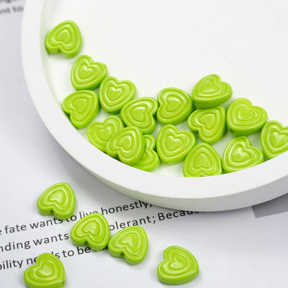 Mini Spiral Heart Acrylic Beads 11mm Colorful Mixed 50pcs 16