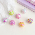 UV Plating Round Acrylic Beads 15mm Dual Color Flow 100pcs