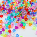Transparent Acrylic Seed Beads 9mm Large Hole Colorful 100pcs 3