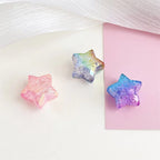 Gradient Faceted Crackle Star Acrylic Beads 21mm Colorful Mixed 100pcs 2