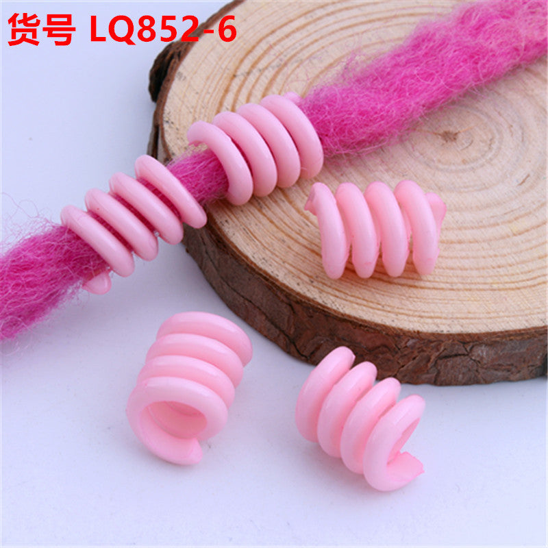 Spring Shaped Acrylic Beads 18mm Macaron Color Plastic Dreadlock 100pcs 11