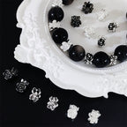 Alloy Rose Spacer Beads 8mm Tibetan Style 100pcs