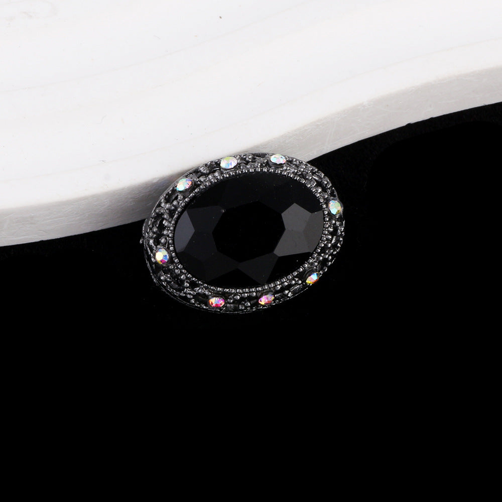 Double-Sided Heart Rhinestone Beads 24mm Vintage Alloy 10pcs 22