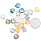 Electroplated Snail Glass Beads 12mm Transparent Iridescent 30pcs 4