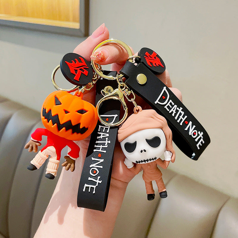 Cartoon Halloween Pumpkin Man Keychain Playful Spooky Character