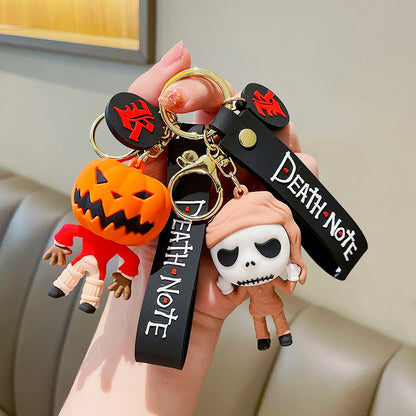 Cartoon Halloween Pumpkin Man Keychain Playful Spooky Character
