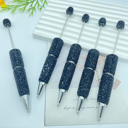 Beadable Pen Full Rhinestone Solid Color Ballpoint 10