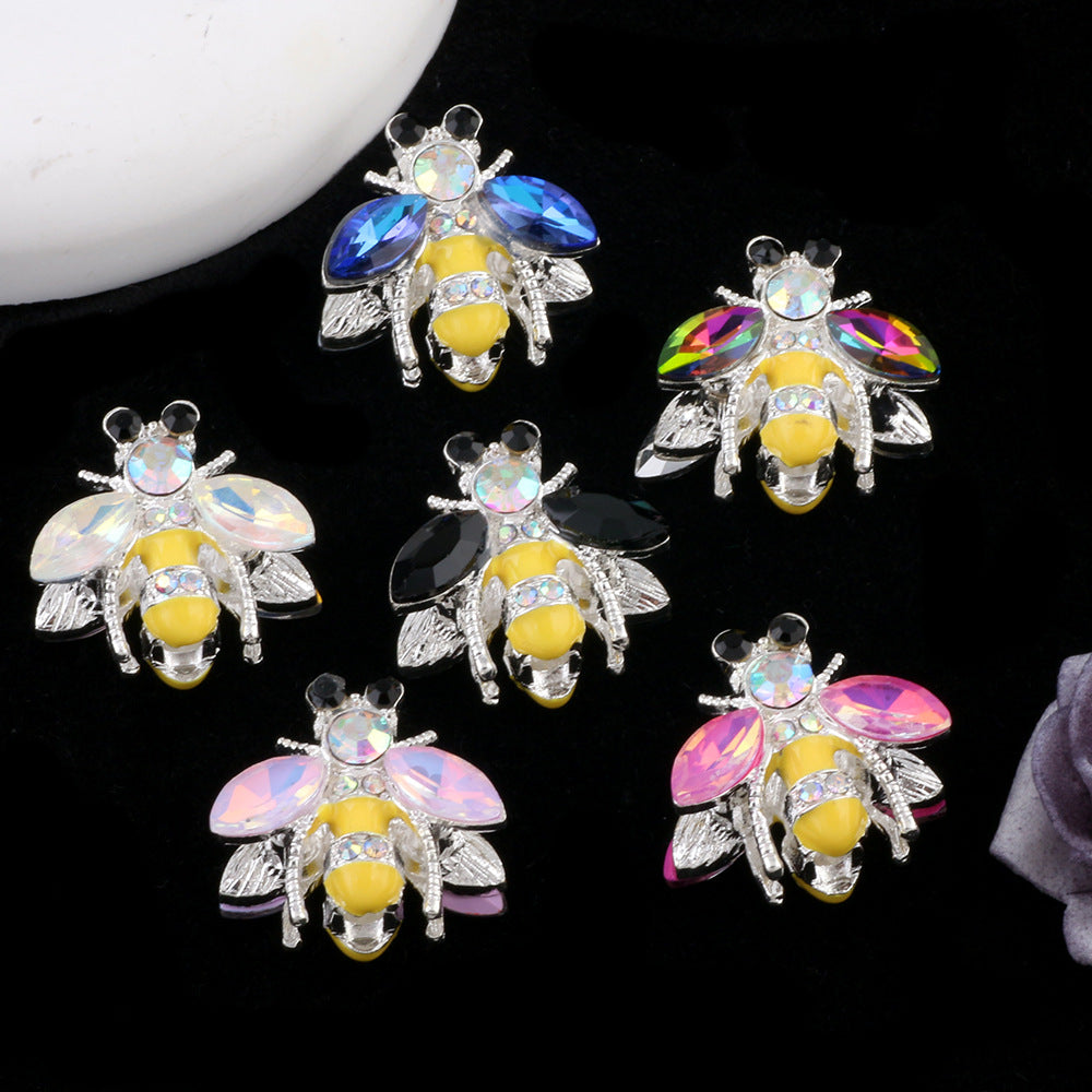 Fancy Bee Alloy Rhinestone Beads 20mm Paved Sparkle 2pcs 3