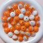 UV Plating Colorful Lollipop Striped Resin Beads 16mm 10pcs 9