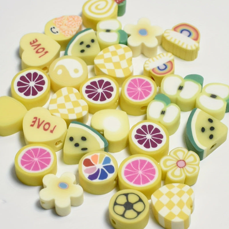 Cartoon Pattern Clay Beads 10mm Multicolor Polymer 200pcs 13