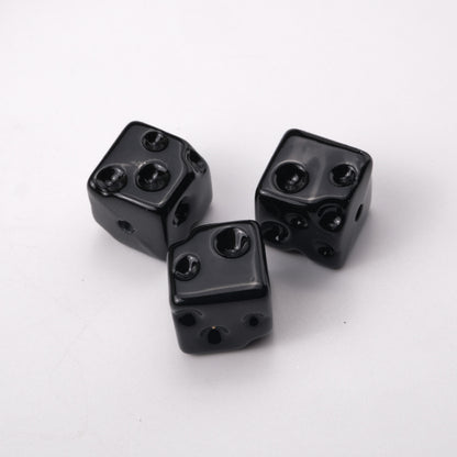 Painted Square Acrylic Beads 14mm Colored Baking Cheese Style 100pcs 15