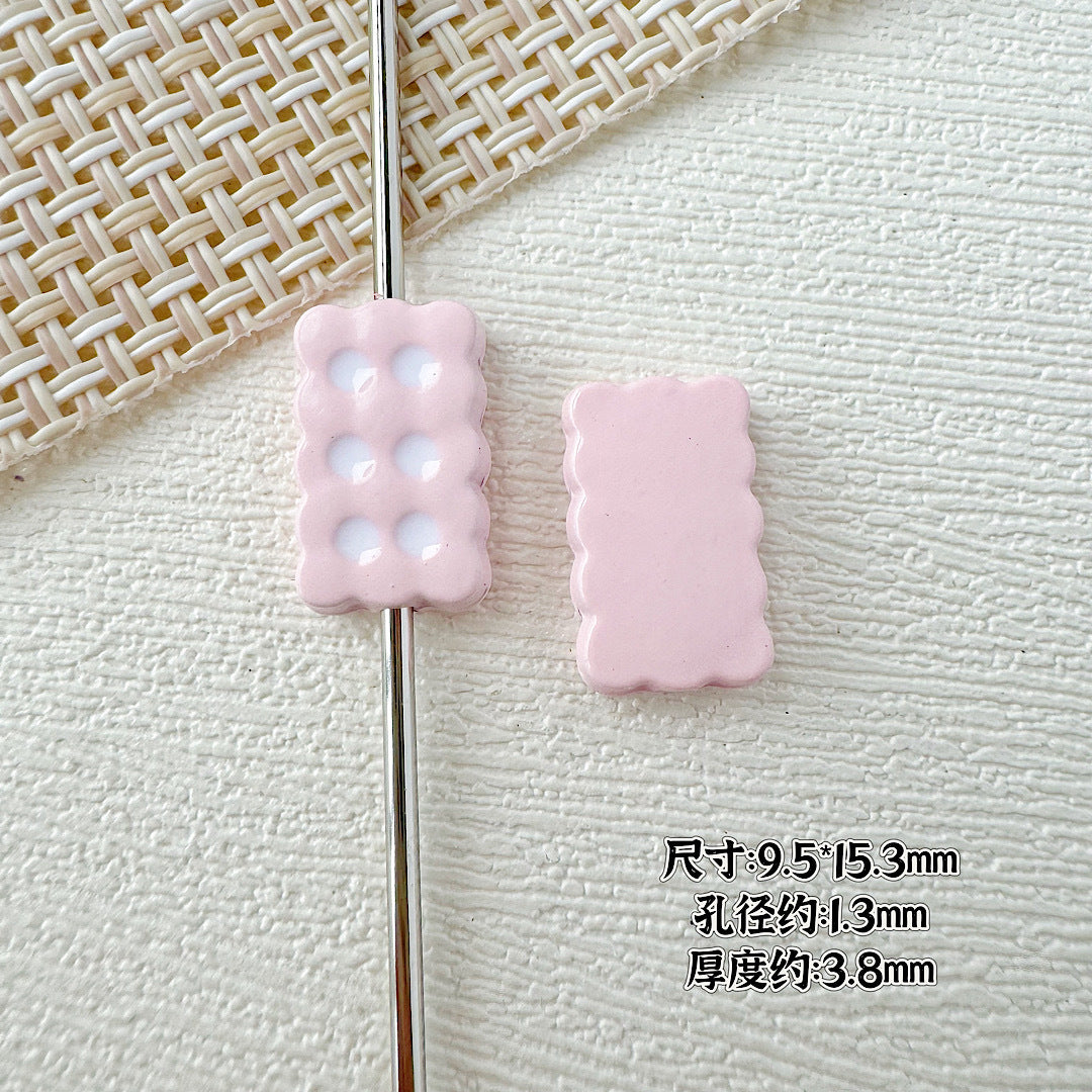 Baking Painted Cookies and Twisted Bow Metal Beads 15mm 21mm 20pcs 7