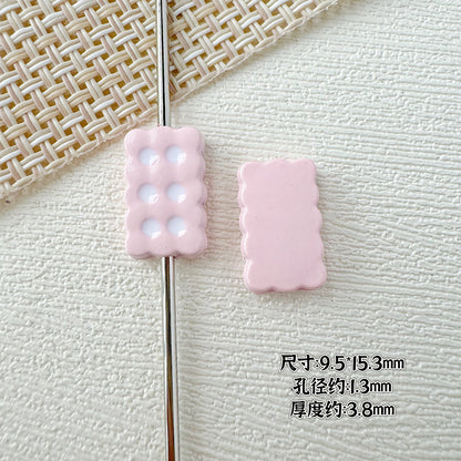 Baking Painted Cookies and Twisted Bow Metal Beads 15mm 21mm 20pcs 7
