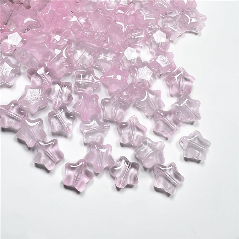 Czech Glass Beads Star 8mm Translucent Soft Color Gradient 50pcs 17