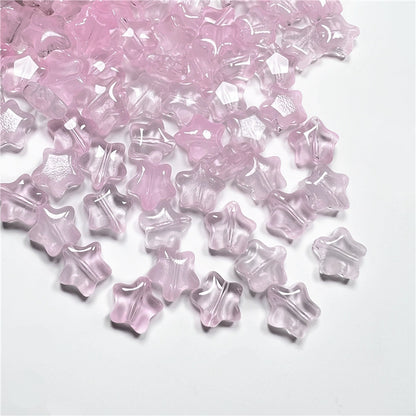 Czech Glass Beads Star 8mm Translucent Soft Color Gradient 50pcs 17