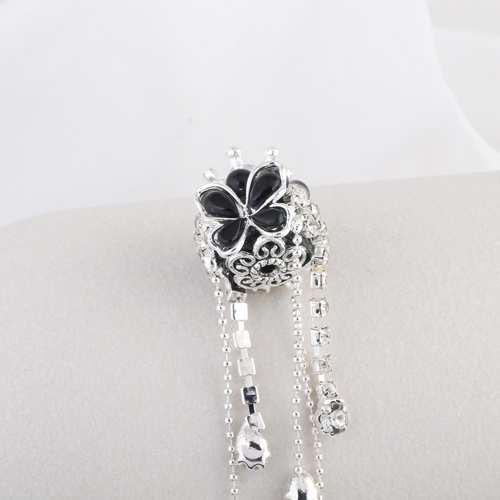 Tassel Crown Butterfly Metal Beads 24mm Silver Tone Alloy 6pcs 2