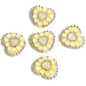 Chain Heart Acrylic Beads 21x25mm Rhinestone Colorful 5pcs 9