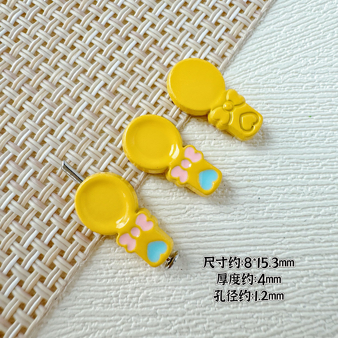 Spoon and Flower Metal Beads 15mm and 9mm Baking Painted 20pcs 11