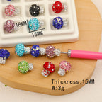 Polymer Clay Mushroom Rhinestone Beads 18mm Multicolor Crystal Caps 50pcs 3
