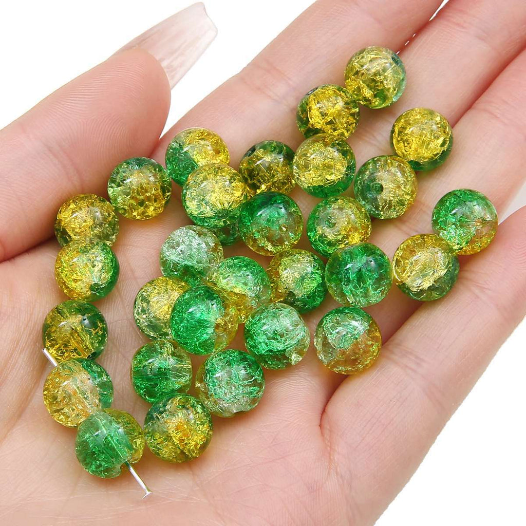 Crackle Round Glass Beads 10mm Assorted Colors 40pcs 30