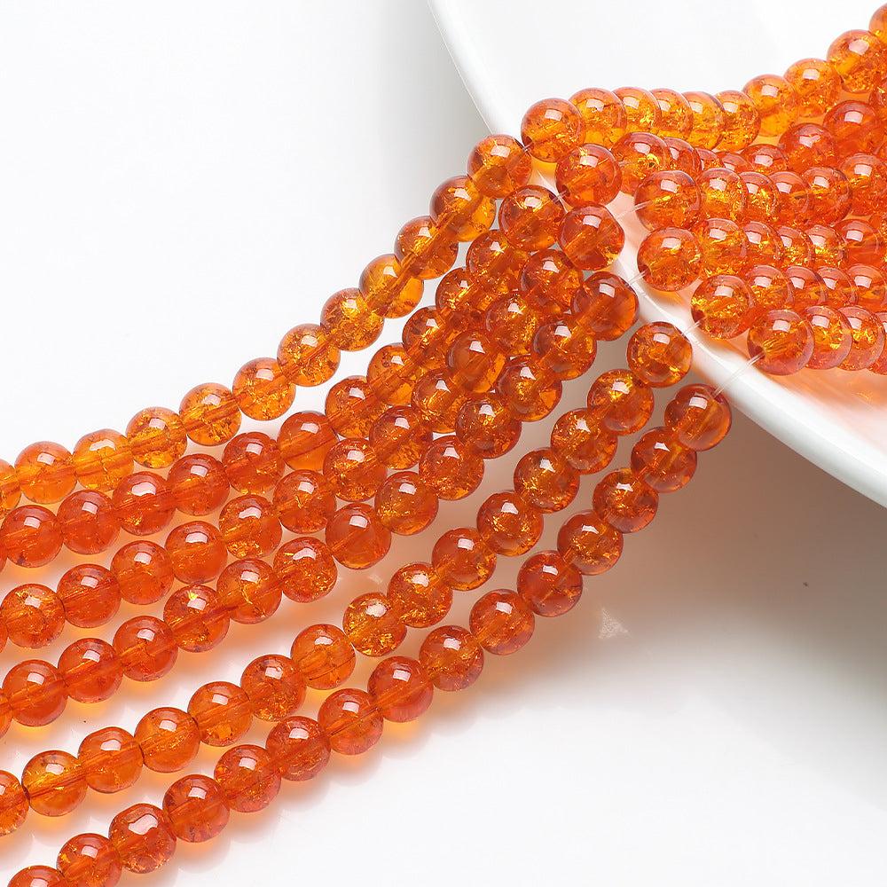 Crackle Round Glass Beads 8mm Monochrome Translucent 200pcs 19