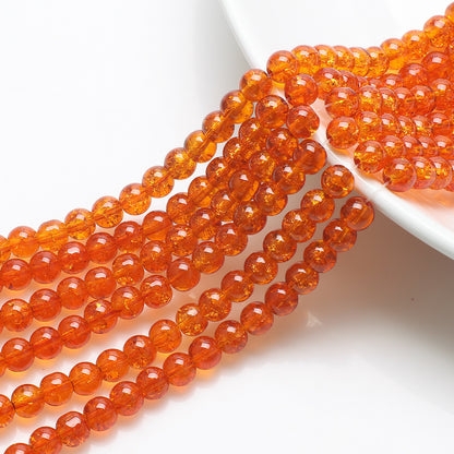 Crackle Round Glass Beads 8mm Monochrome Translucent 200pcs 19