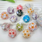 Floral Bubblegum Beads 20mm Shimmer Five Petal Flower Cluster 10pcs