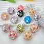 Floral Bubblegum Beads 20mm Shimmer Five Petal Flower Cluster 10pcs