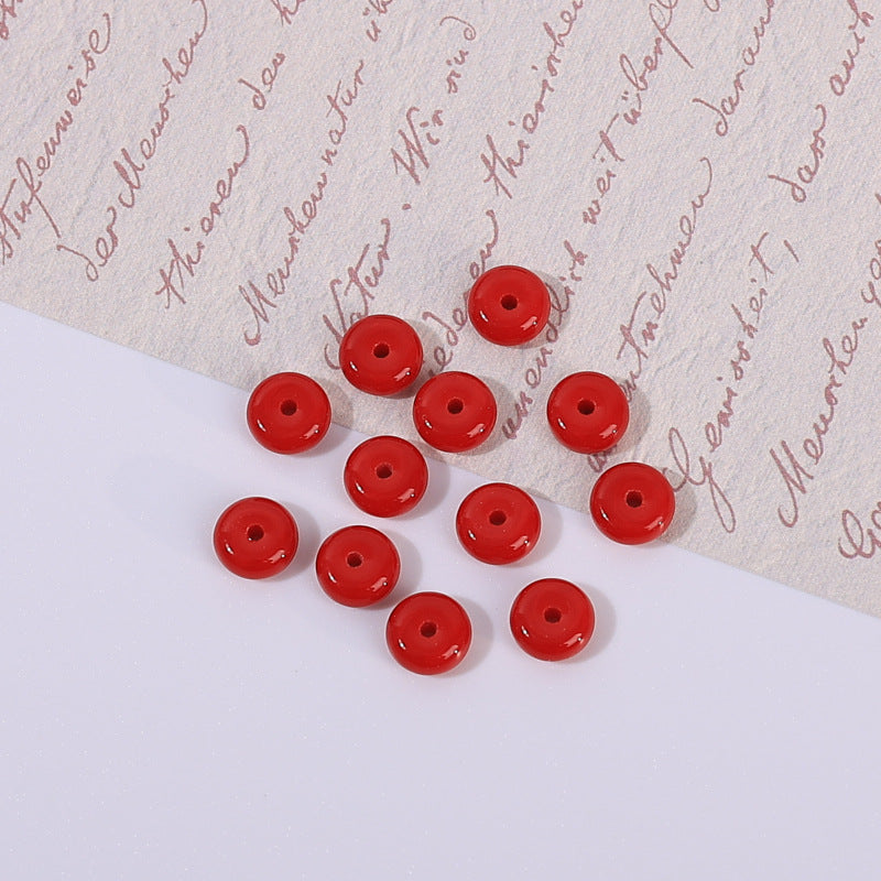 Glass Round Spacer Beads 6mm 8mm Imitation Jade Color 100pcs 13