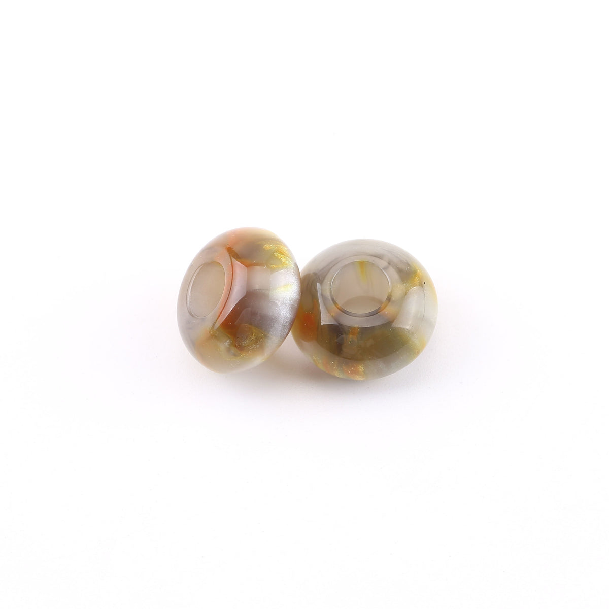 Resin Spacer Beads 14mm Antique Gild Texture 100pcs 9