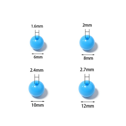 Macaron Color Acrylic Beads 6-12mm Smooth Glossy Round 100pcs 3