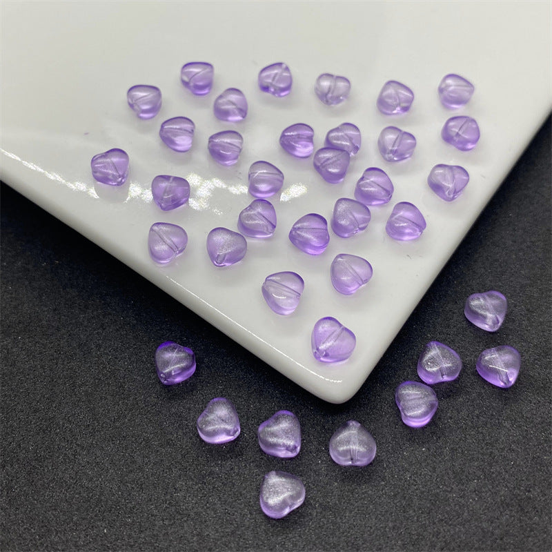 Czech Glass Beads Small Heart 6mm Peach Color 100pcs 8