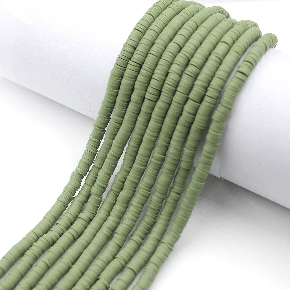 Flat Clay Beads 6mm Solid Color Polymer Spacer Beads 10strands 31