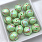 Plating Round Acrylic Beads 16mm UV Tennis Design 100pcs 8