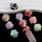 Rhinestone Bubblegum Clay Beads 20mm Floral Chain Wrapped 4pcs