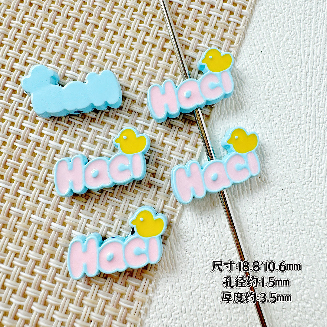 Signboard Metal Beads Painted Sanrio Series Colorful 10pcs 18