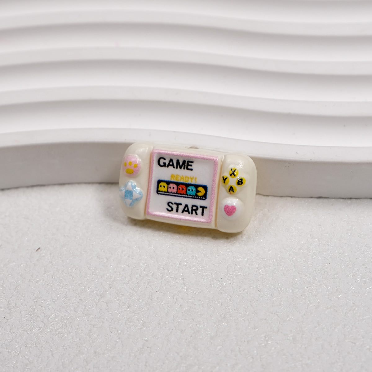Printed Square Acrylic Beads 25mm Game Console Design 10pcs 12