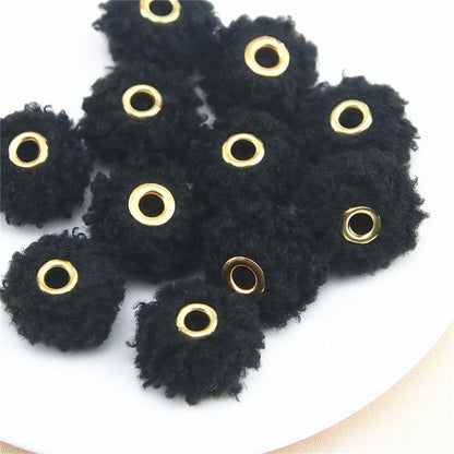 Fabric Spacer Beads 13x20mm Imitation Teddy Wool 20pcs 11