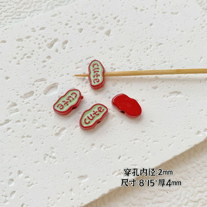 Painted Cute Character Plate Series Metal Beads Bulk 20pcs 41