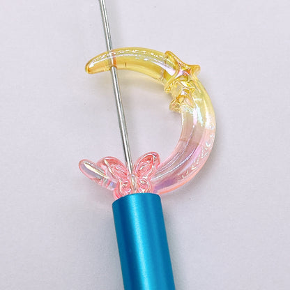 Transparent Glitter Gradient Butterfly Moon Acrylic Beads 42mm 50pcs 2