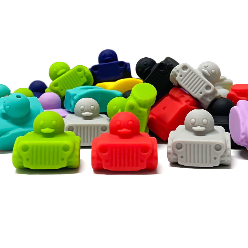 Silicone 3D Focal Beads Tank Duck Sitting in Tank 20pcs 2