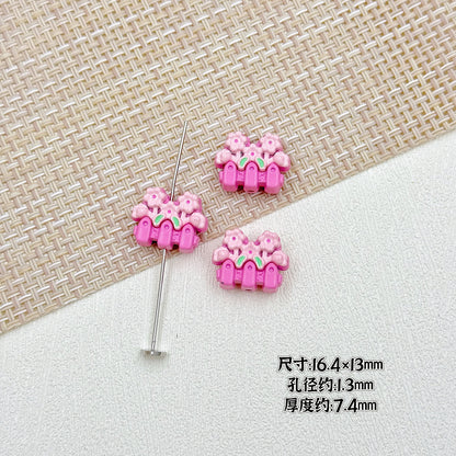 Flower Butterfly Metal Beads 16-20mm Baking Painted Glossy Finish 10pcs 10