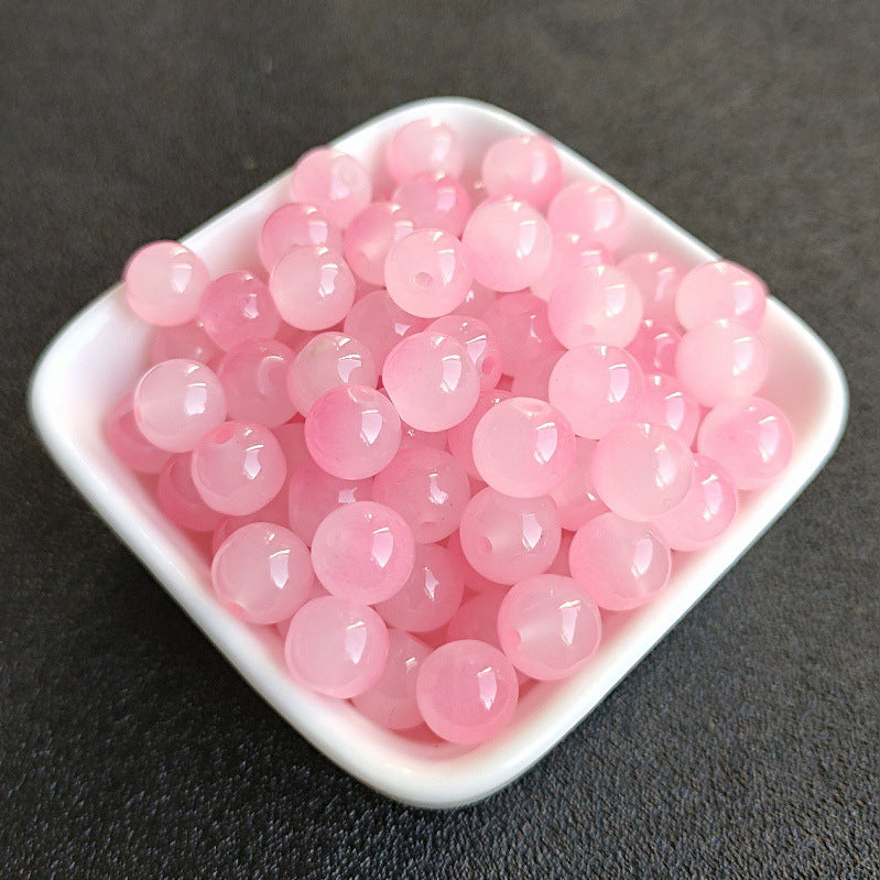 Dual Color Round Glass Beads 8mm Gradient Painted 100pcs 8
