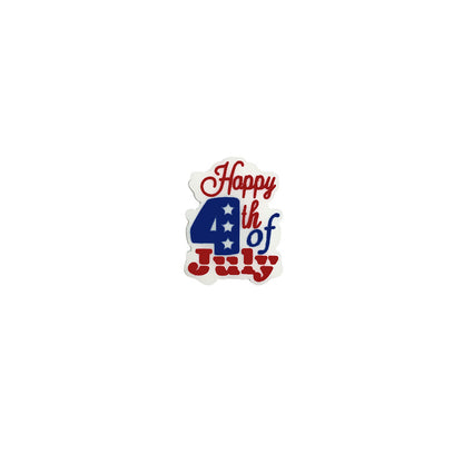 Silicone Focal Beads Independence Day Patriotic Message Design 20pcs 8