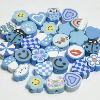 Cartoon Pattern Clay Beads 10mm Multicolor Polymer 200pcs 8