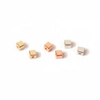 CCB Square Acrylic Beads 4mm Polished Metallic Finish 200pcs 4