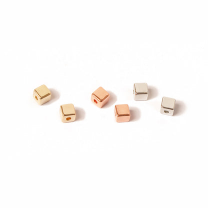 CCB Square Acrylic Beads 4mm Polished Metallic Finish 200pcs 4