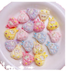 Kawaii Resin Beads 25mm Creamy Color UV Plating 5pcs 5