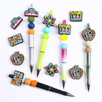 Silicone Focal Beads Science Tech Vibes Inspirational Letters 20pcs 3