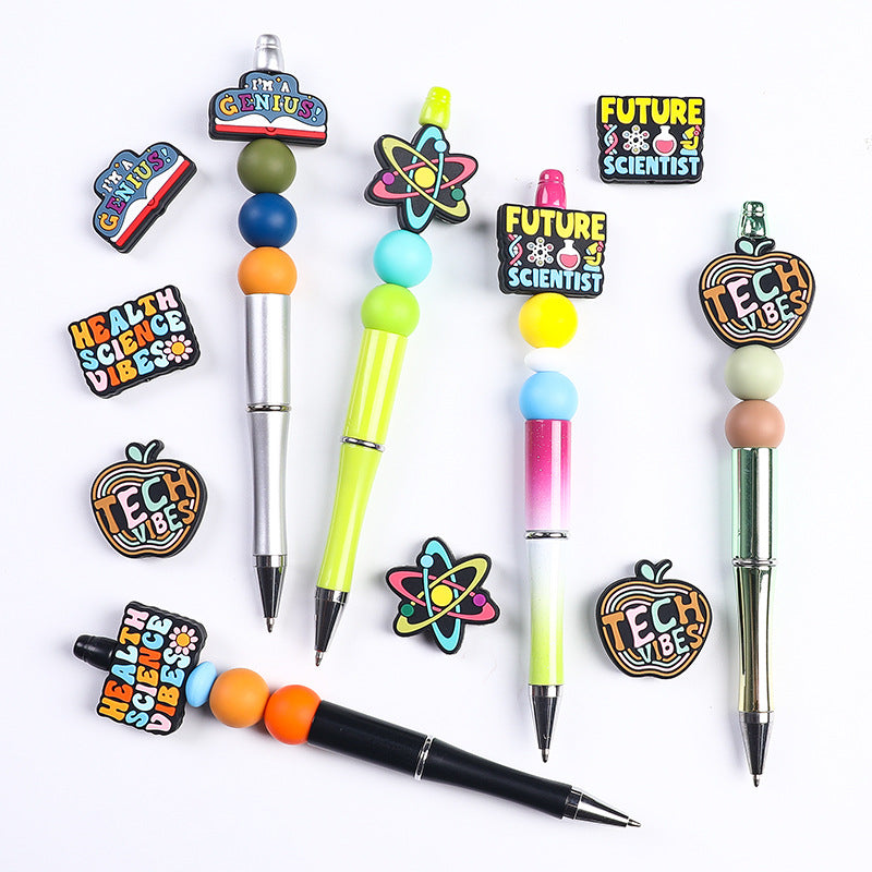 Silicone Focal Beads Science Tech Vibes Inspirational Letters 20pcs 3